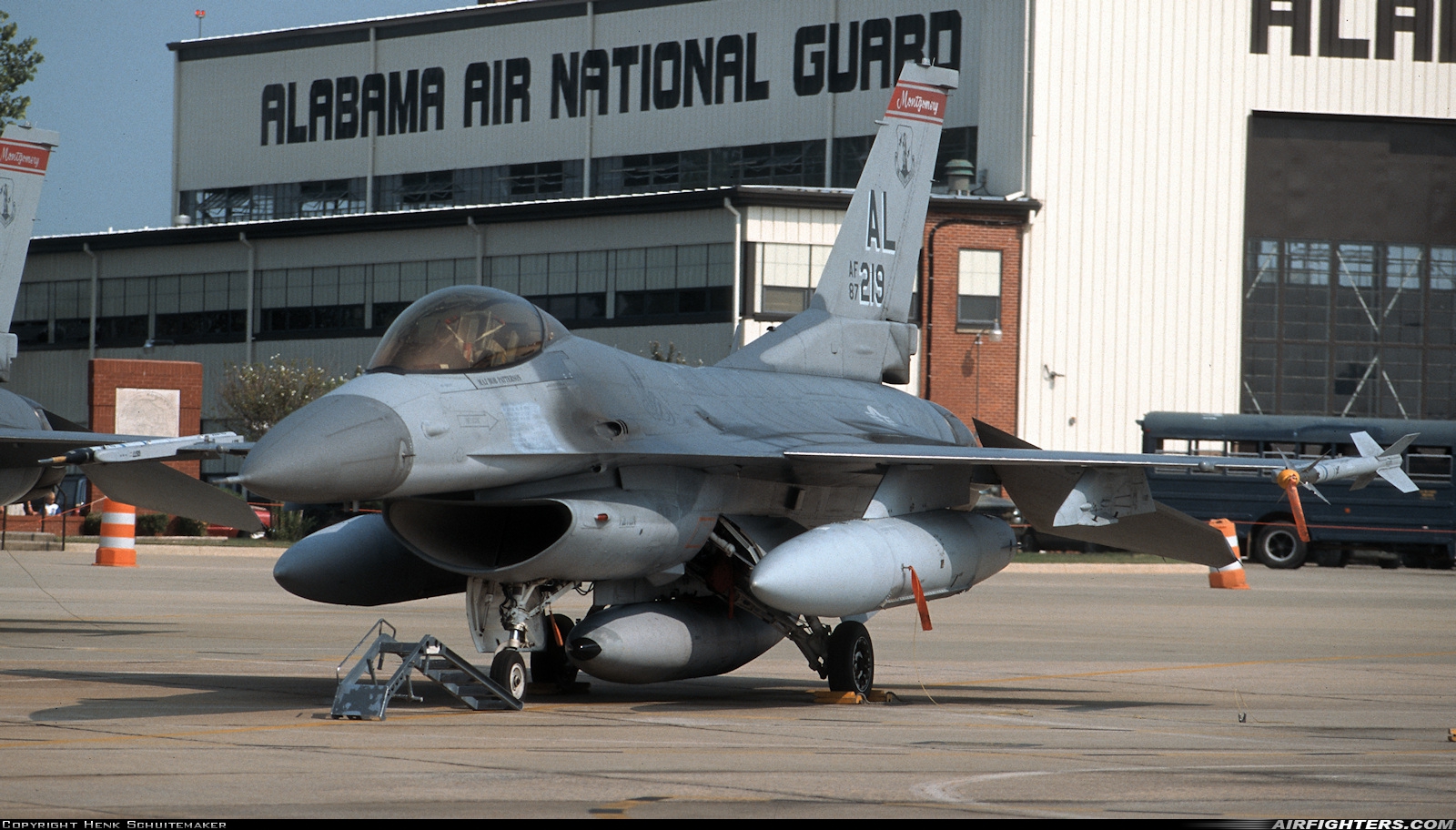 USA - Air Force General Dynamics F-16C Fighting Falcon 87-0219 at Montgomery Regional (Dannelly Fld) (MGM / KMGM), USA