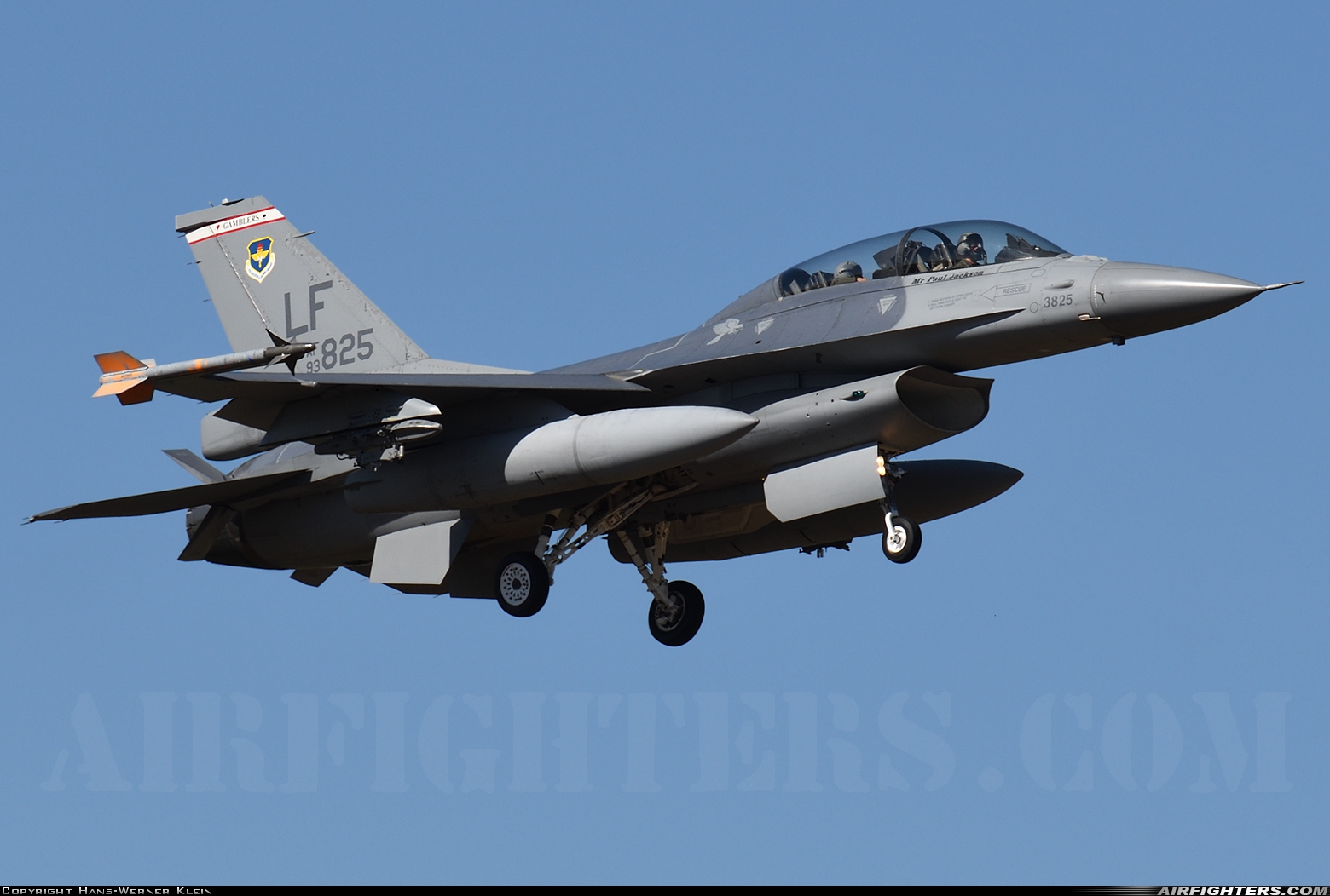 USA - Air Force General Dynamics F-16D Fighting Falcon 93-0825 at Glendale (Phoenix) - Luke AFB (LUF / KLUF), USA