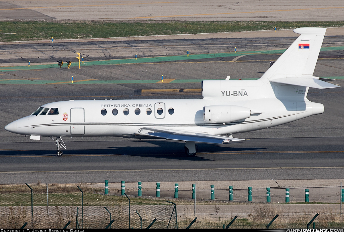 Serbia - Government Dassault Falcon 50 YU-BNA at Madrid - Barajas (MAD / LEMD), Spain