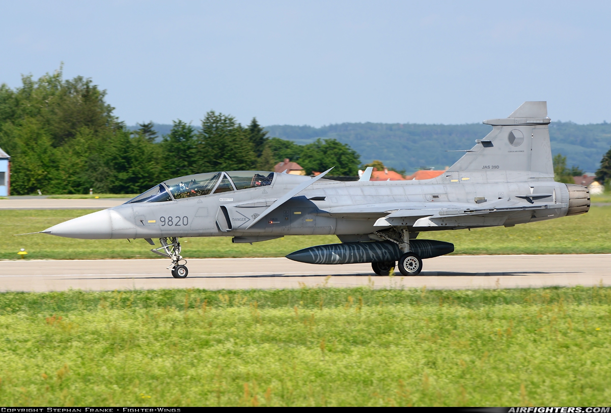 Czech Republic - Air Force Saab JAS-39D Gripen 9820 at Caslav (LKCV), Czech Republic