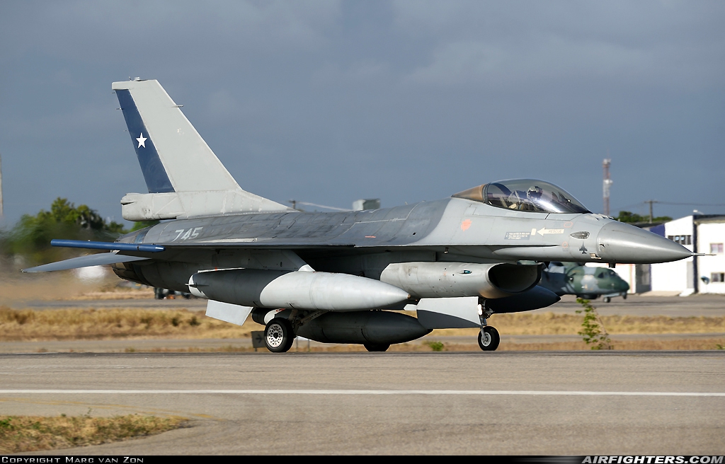 Chile - Air Force General Dynamics F-16AM Fighting Falcon 745 at Natal - Augusto Severo (NAT / SBNT), Brazil