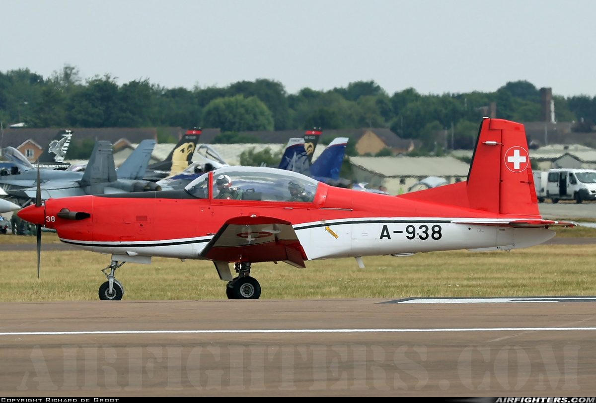 Switzerland - Air Force Pilatus NCPC-7 Turbo Trainer A-938 at Fairford (FFD / EGVA), UK