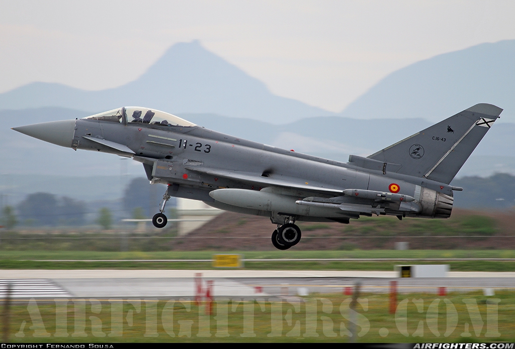 Photo ID 219770 by Fernando Sousa. Spain Air Force Eurofighter C 16 Typhoon EF 2000S, C 16 43