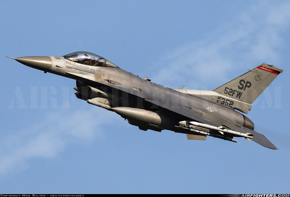 USA - Air Force General Dynamics F-16C Fighting Falcon 91-0352 at Spangdahlem (SPM / ETAD), Germany