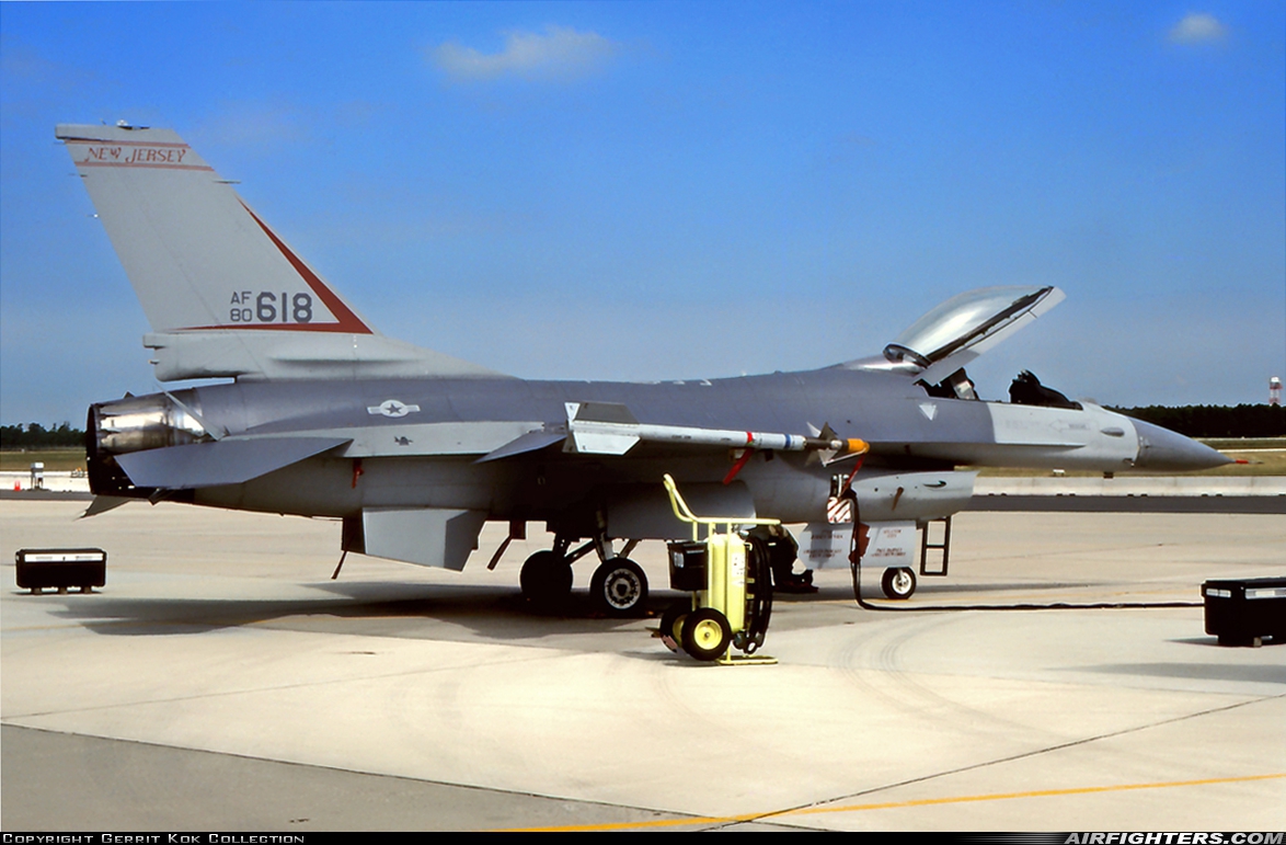 USA - Air Force General Dynamics F-16A/ADF Fighting Falcon 80-0618 at Atlantic City - Int. (ACY / KACY), USA