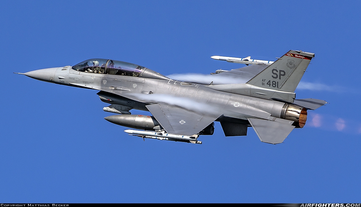 USA - Air Force General Dynamics F-16D Fighting Falcon 91-0481 at Spangdahlem (SPM / ETAD), Germany