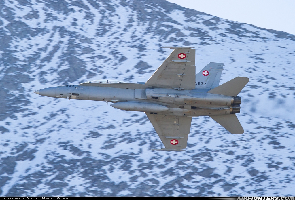 Switzerland - Air Force McDonnell Douglas F/A-18D Hornet J-5232 at Off-Airport - Axalp, Switzerland