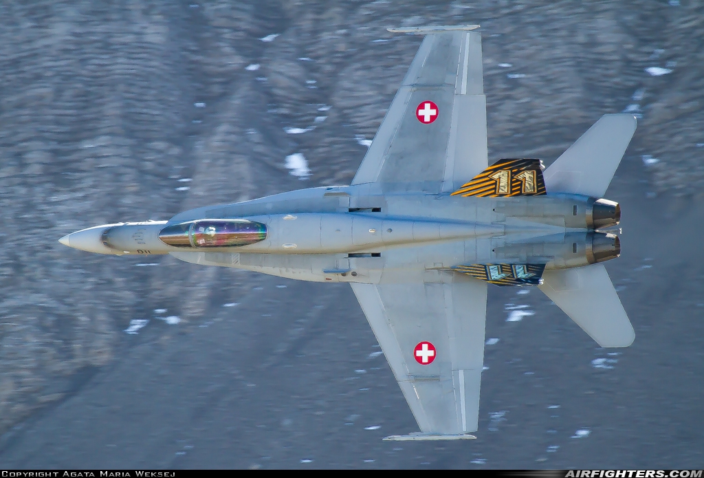 Switzerland - Air Force McDonnell Douglas F/A-18C Hornet J-5011 at Off-Airport - Axalp, Switzerland