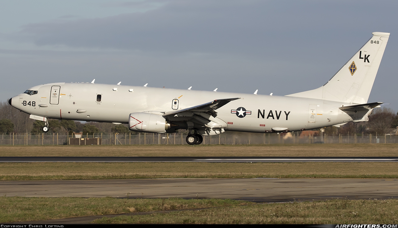 USA - Navy Boeing P-8A Poseidon (737-800ERX) 168848 at Mildenhall (MHZ / GXH / EGUN), UK