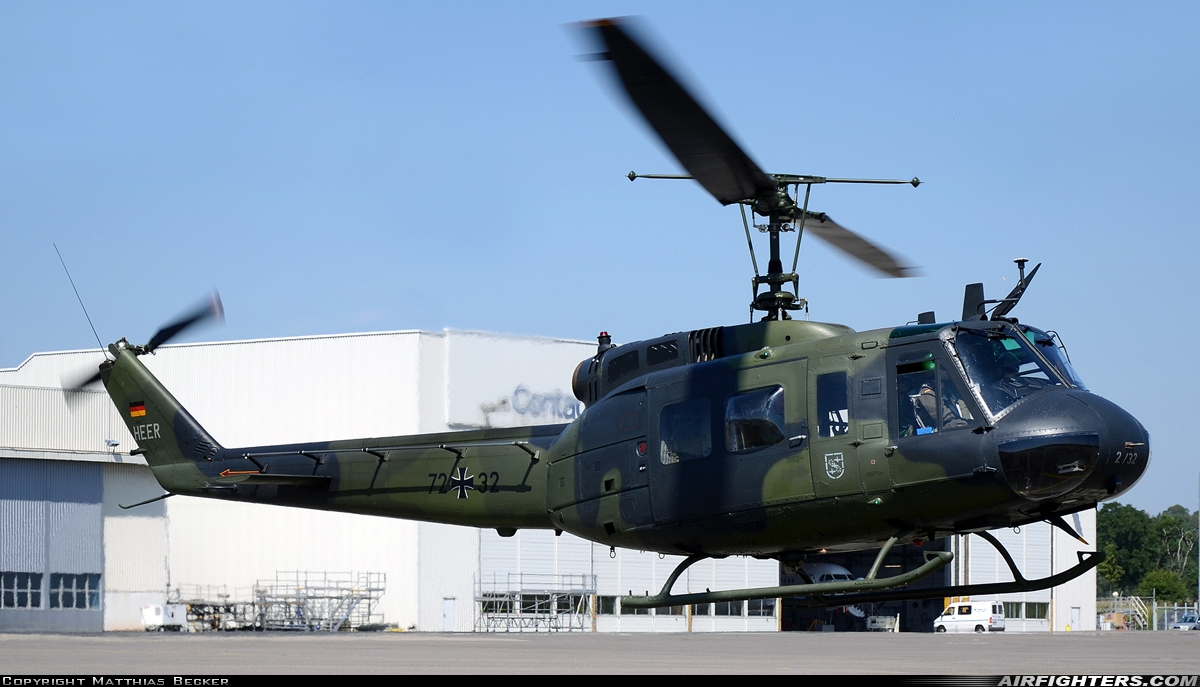 Germany - Army Bell UH-1D Iroquois (205) 72+32 at Saarbrucken (- Ensheim) (SCN / EDDR), Germany