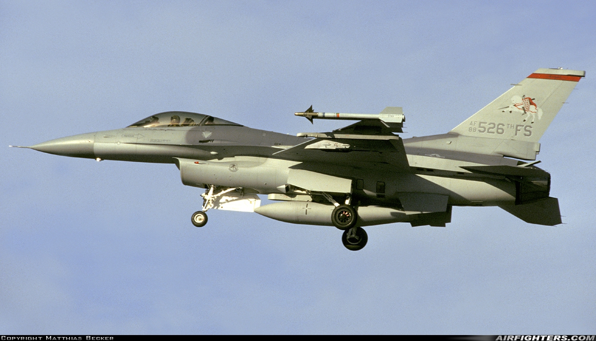 USA - Air Force General Dynamics F-16C Fighting Falcon 88-0526 at Ramstein (- Landstuhl) (RMS / ETAR), Germany