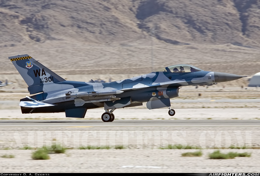 USA - Air Force General Dynamics F-16C Fighting Falcon 84-1301 at Las Vegas - Nellis AFB (LSV / KLSV), USA