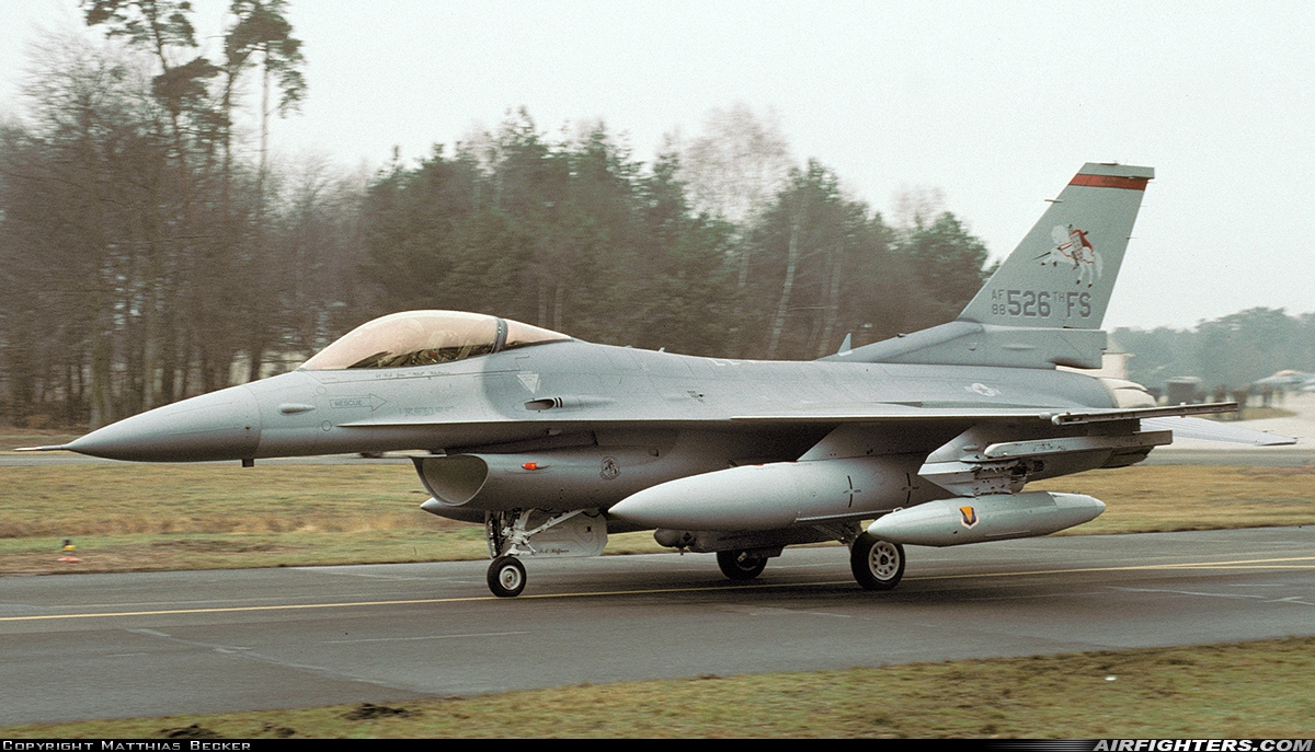 USA - Air Force General Dynamics F-16C Fighting Falcon 88-0526 at Ramstein (- Landstuhl) (RMS / ETAR), Germany