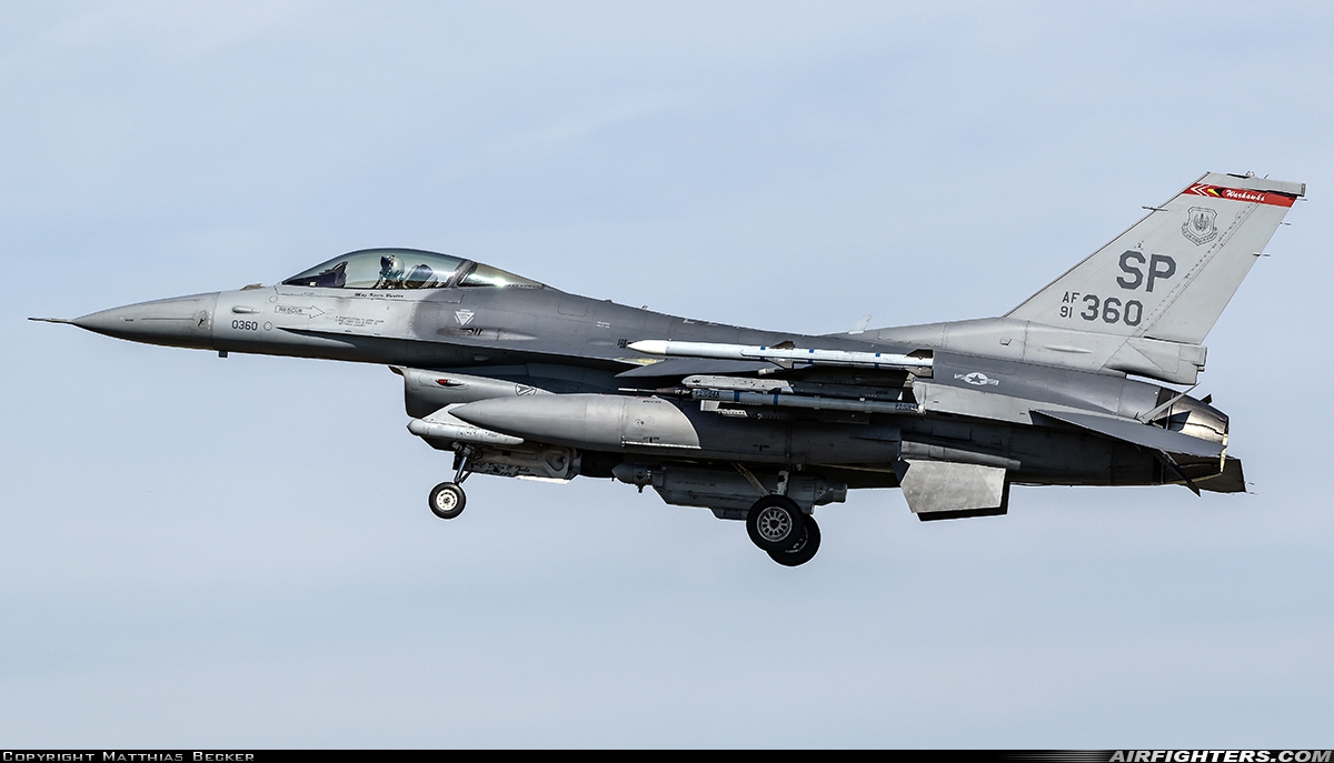 USA - Air Force General Dynamics F-16C Fighting Falcon 91-0360 at Spangdahlem (SPM / ETAD), Germany