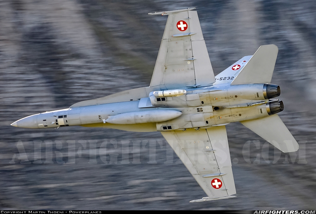 Switzerland - Air Force McDonnell Douglas F/A-18D Hornet J-5232 at Off-Airport - Axalp, Switzerland