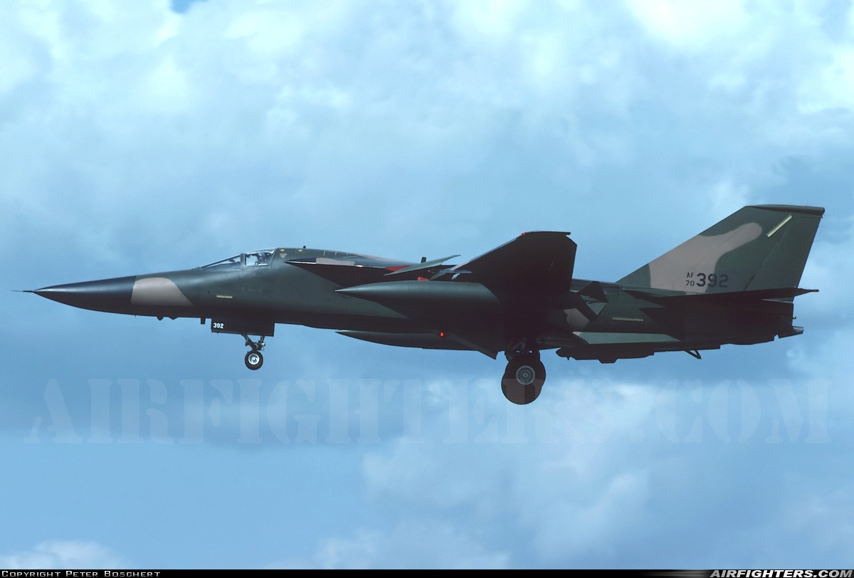 USA - Air Force General Dynamics F-111F Aardvark 70-2392 at Lakenheath (LKZ / EGUL), UK