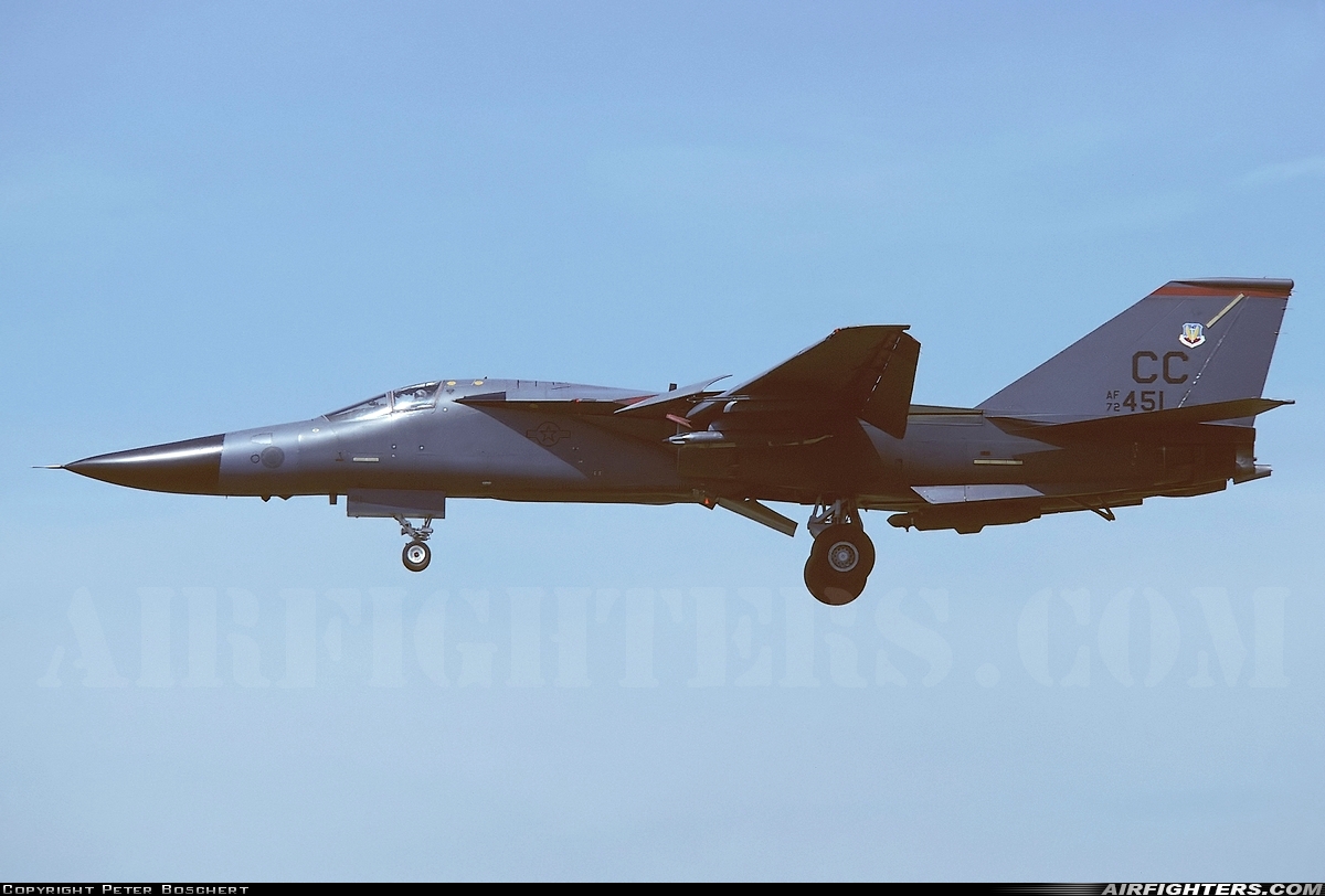 USA - Air Force General Dynamics F-111F Aardvark 72-1451 at Lakenheath (LKZ / EGUL), UK