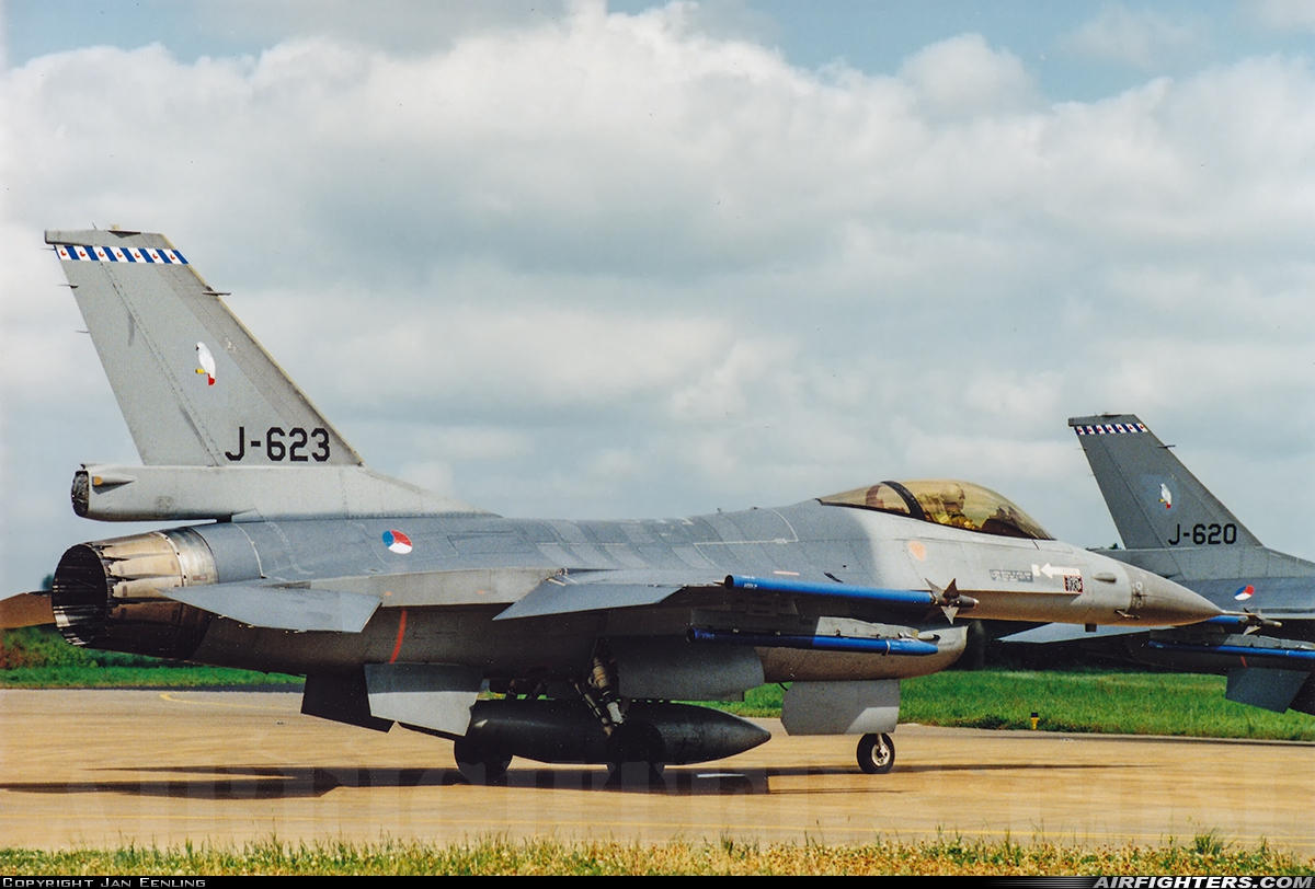 Netherlands - Air Force General Dynamics F-16A Fighting Falcon J-623 at Leeuwarden (LWR / EHLW), Netherlands