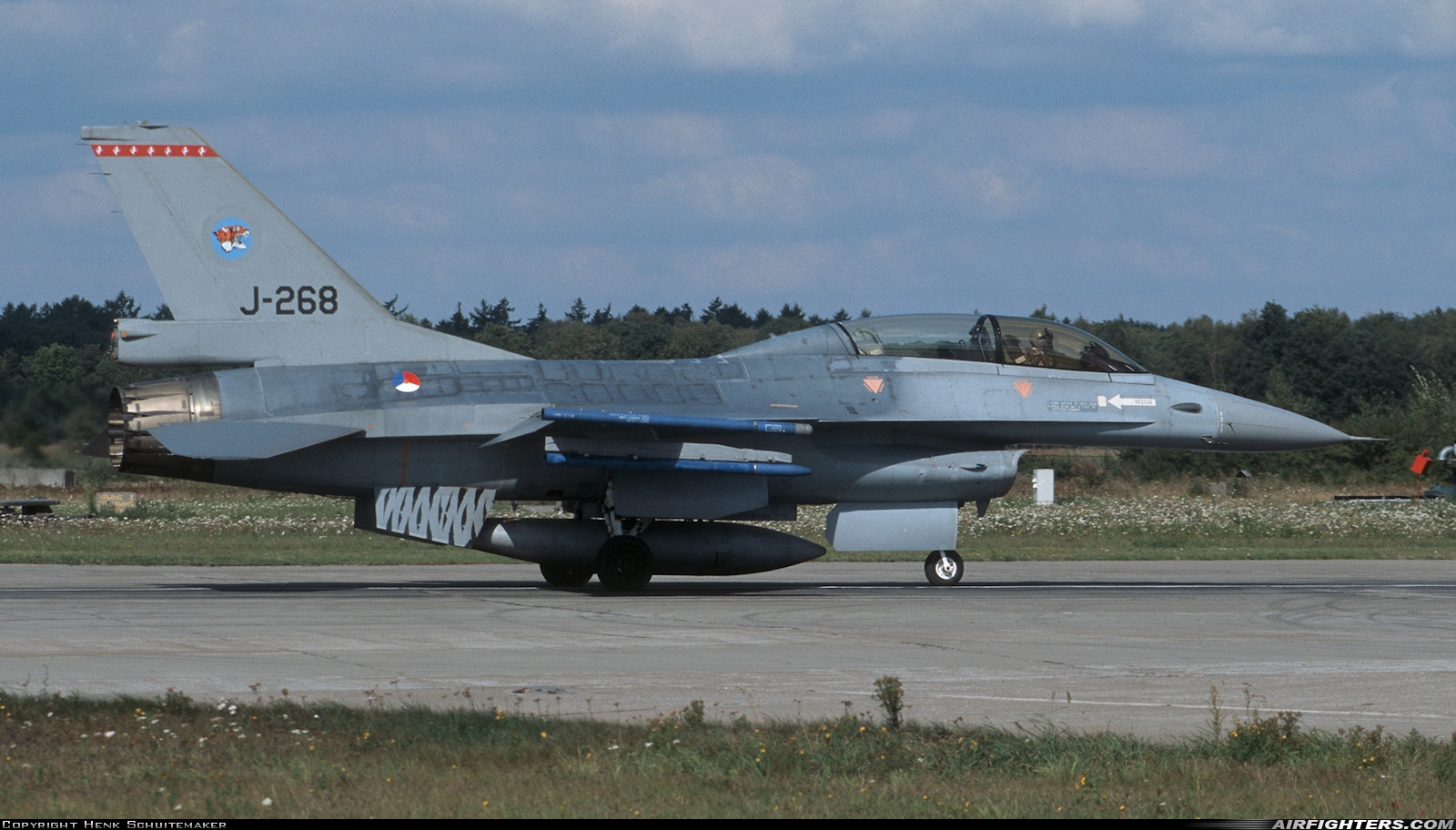 Netherlands - Air Force General Dynamics F-16B Fighting Falcon J-268 at Enschede - Twenthe (ENS / EHTW), Netherlands