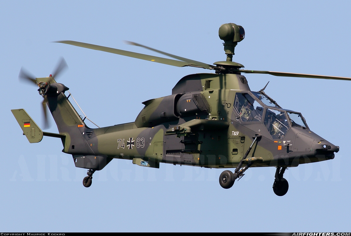 Germany - Army Eurocopter EC-665 Tiger UHT 74+63 at Berlin - Schonefeld (SXF / EDDB), Germany
