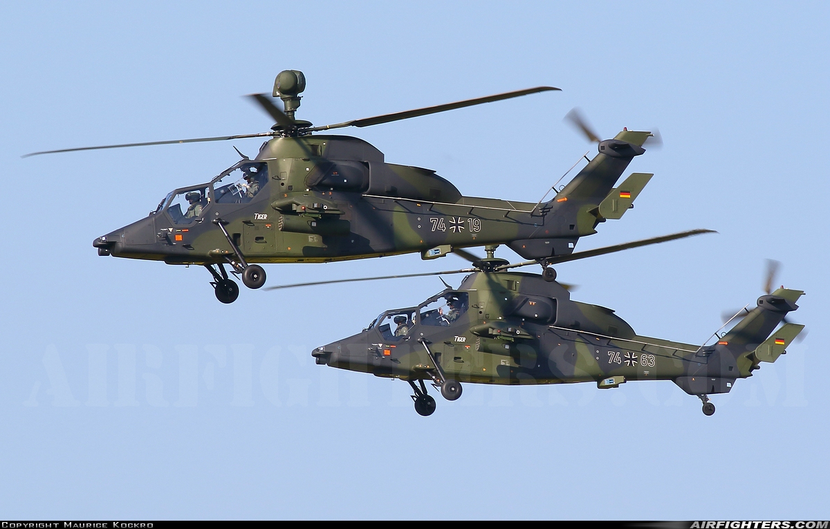 Germany - Army Eurocopter EC-665 Tiger UHT 74+19 at Berlin - Schonefeld (SXF / EDDB), Germany