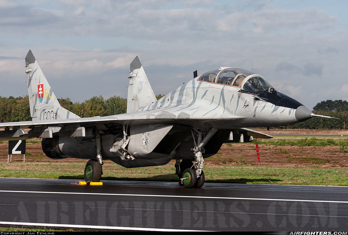 Slovakia - Air Force Mikoyan-Gurevich MiG-29UBS (9.51) 1303 at Kleine Brogel (EBBL), Belgium