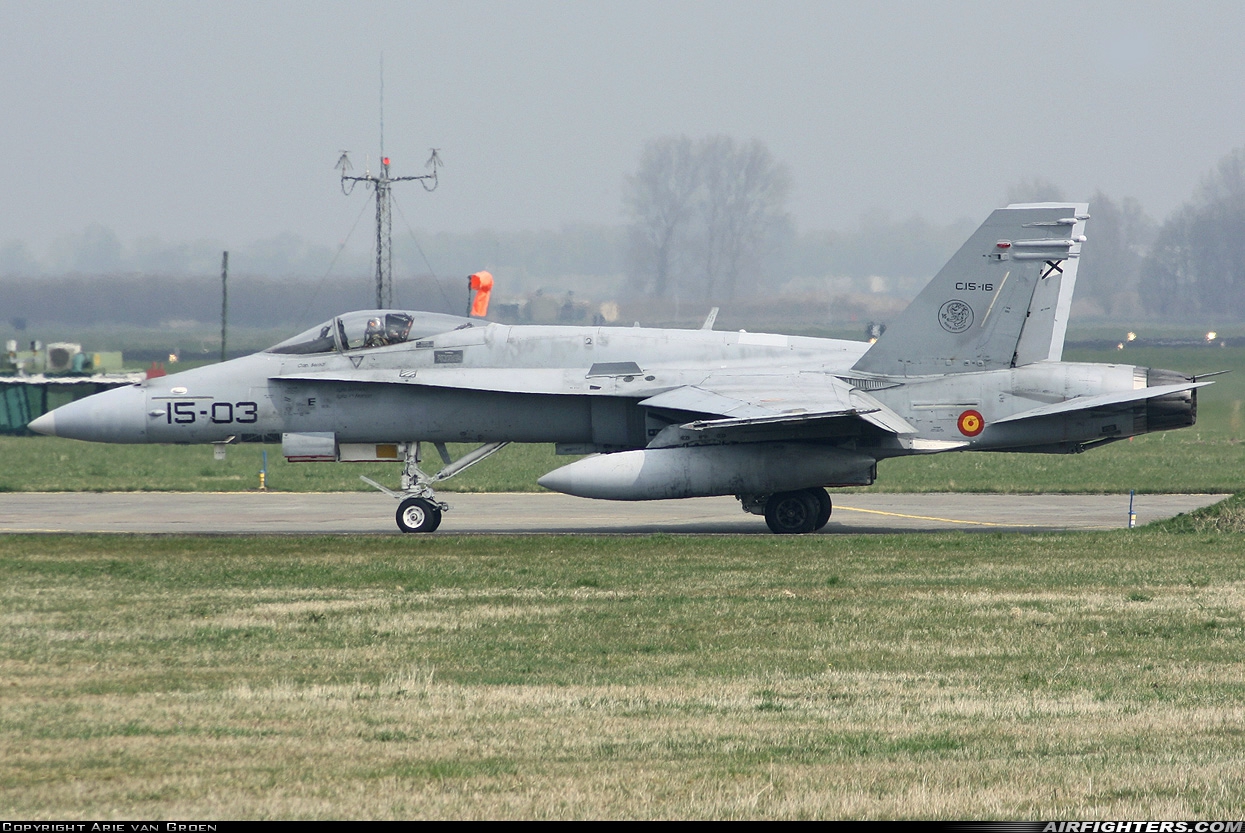 Spain - Air Force McDonnell Douglas C-15 Hornet (EF-18A+) C.15-16 at Leeuwarden (LWR / EHLW), Netherlands