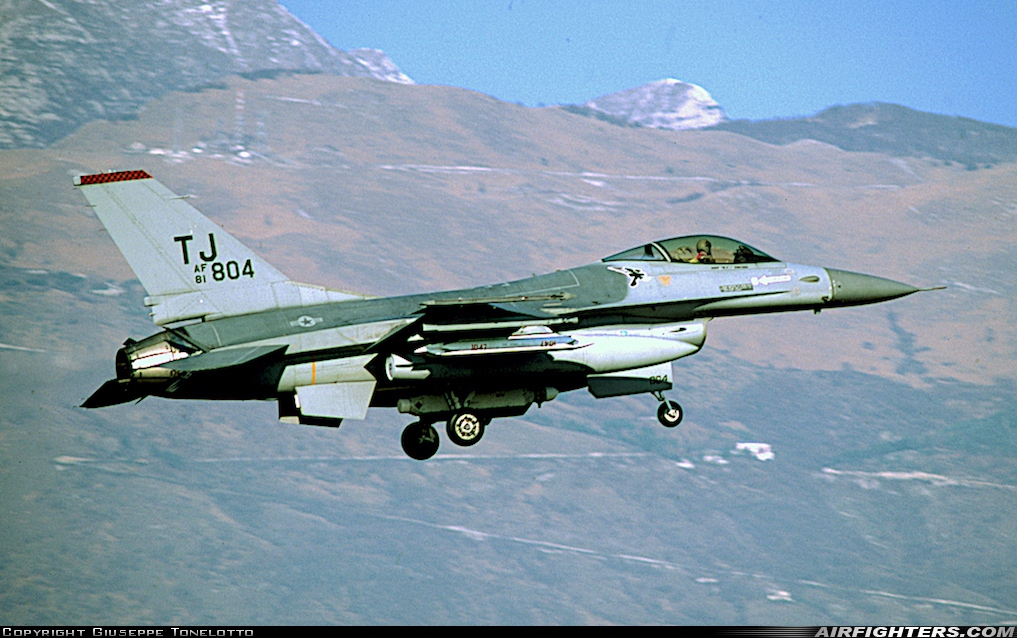 USA - Air Force General Dynamics F-16A Fighting Falcon 81-0804 at Aviano (- Pagliano e Gori) (AVB / LIPA), Italy