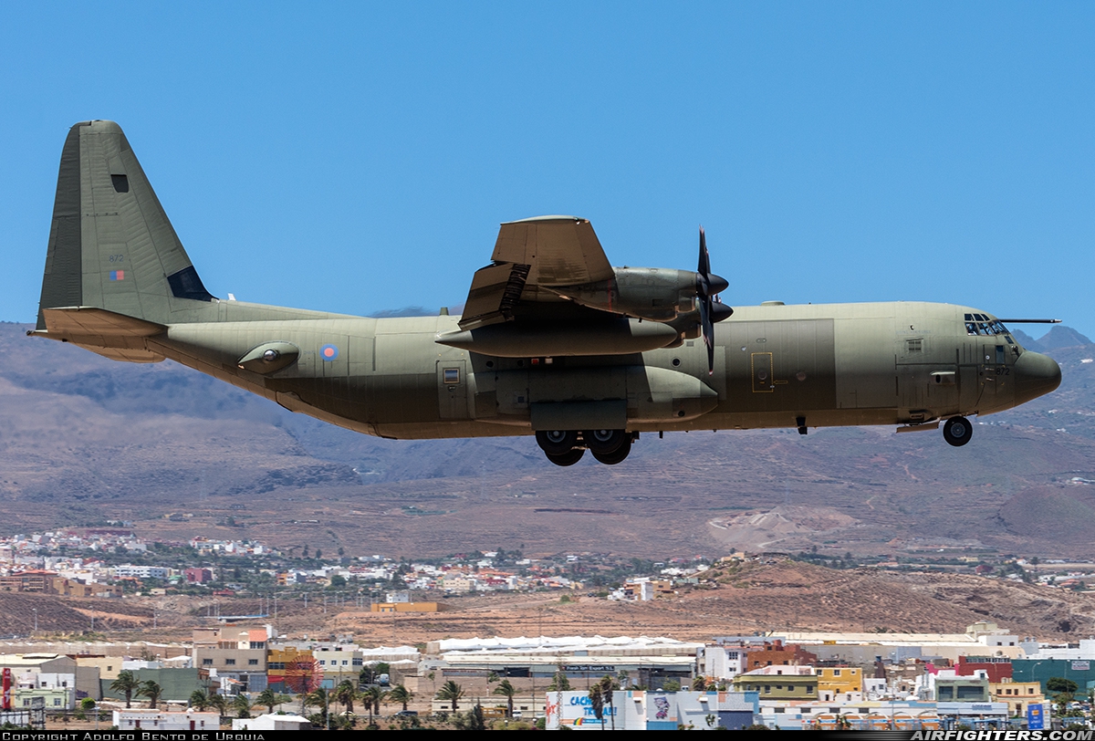 UK - Air Force Lockheed Martin Hercules C4 (C-130J-30 / L-382) ZH872 at Gran Canaria (- Las Palmas / Gando) (LPA / GCLP), Spain