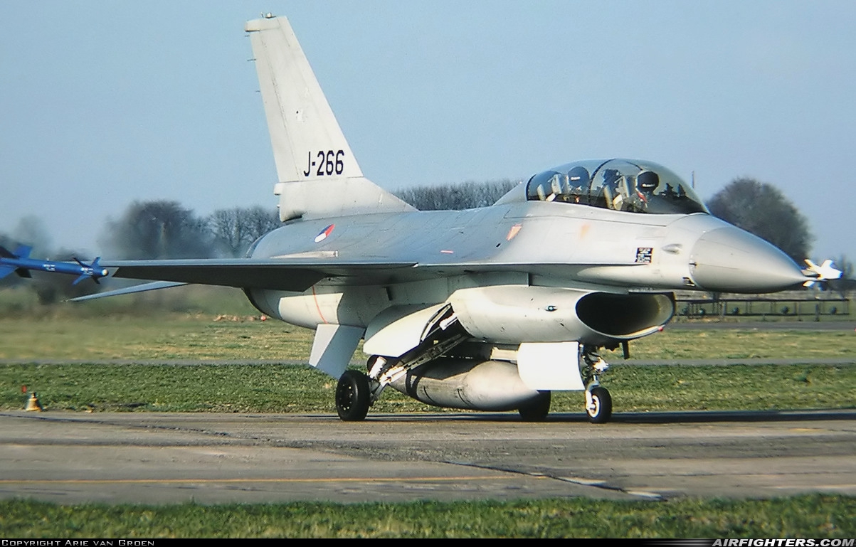 Netherlands - Air Force General Dynamics F-16B Fighting Falcon J-266 at Leeuwarden (LWR / EHLW), Netherlands