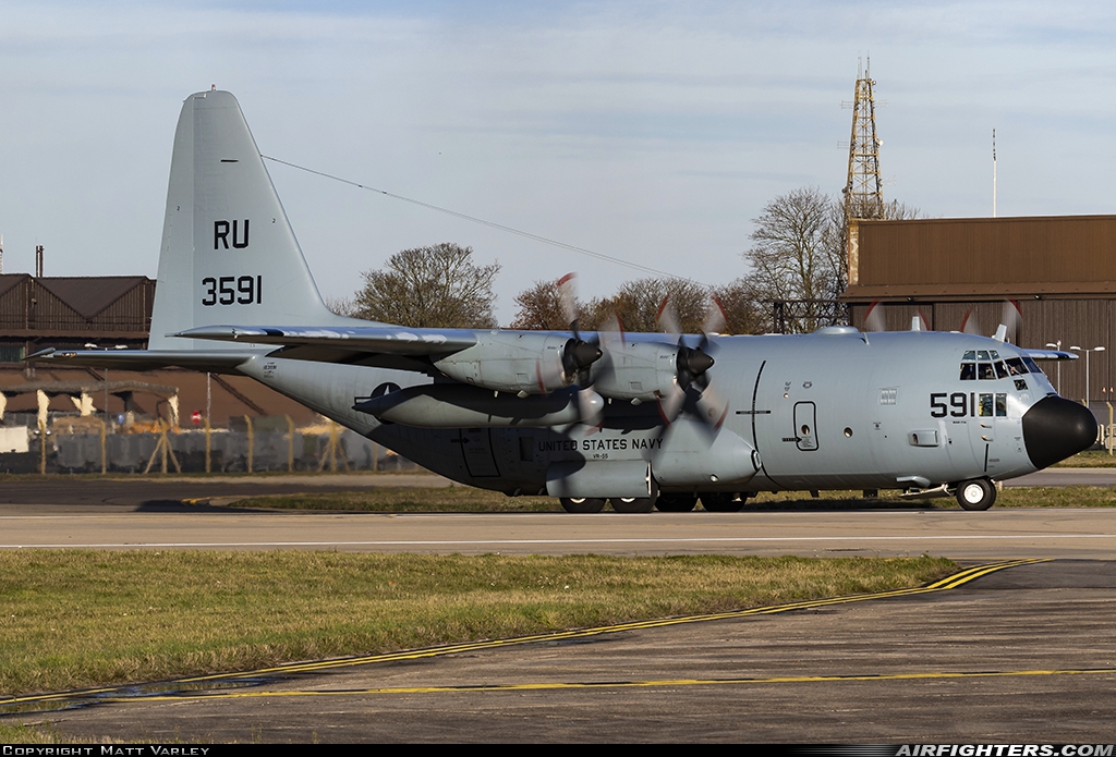 USA - Navy Lockheed KC-130T Hercules (L-382) 163591 at Mildenhall (MHZ / GXH / EGUN), UK