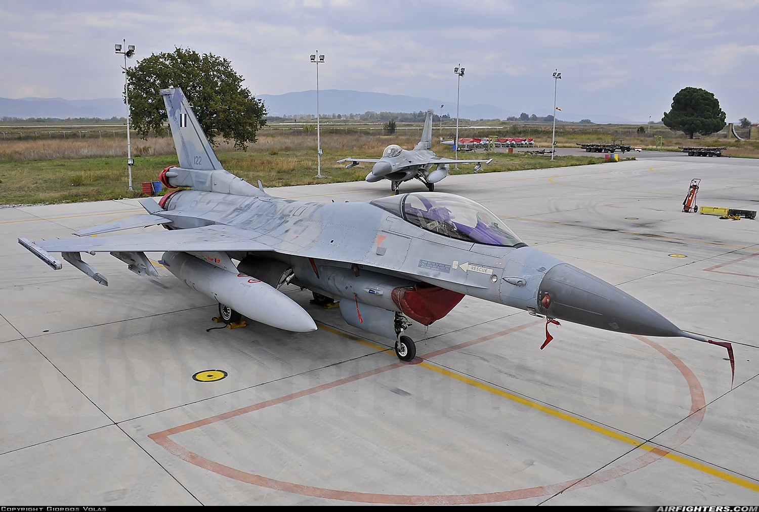 Greece - Air Force General Dynamics F-16C Fighting Falcon 122 at Nea Anghialos (VOL / LGBL), Greece