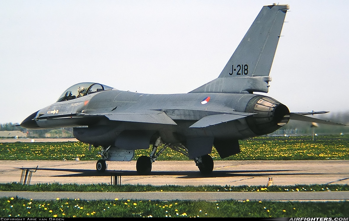 Netherlands - Air Force General Dynamics F-16A Fighting Falcon J-218 at Leeuwarden (LWR / EHLW), Netherlands