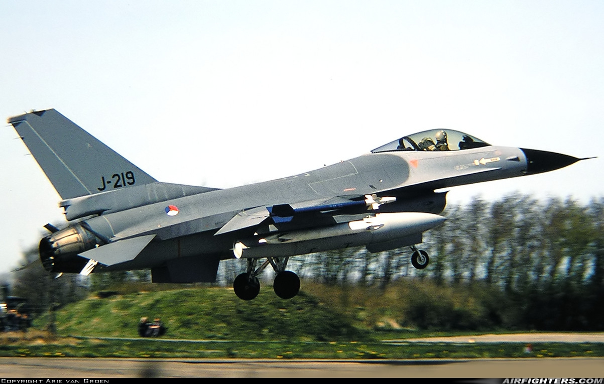 Netherlands - Air Force General Dynamics F-16A Fighting Falcon J-219 at Leeuwarden (LWR / EHLW), Netherlands