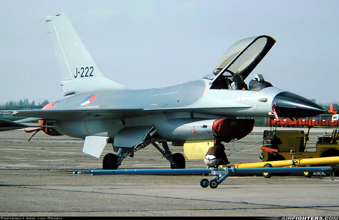 Netherlands - Air Force General Dynamics F-16A Fighting Falcon J-222 at Amsterdam - Schiphol (AMS / EHAM), Netherlands