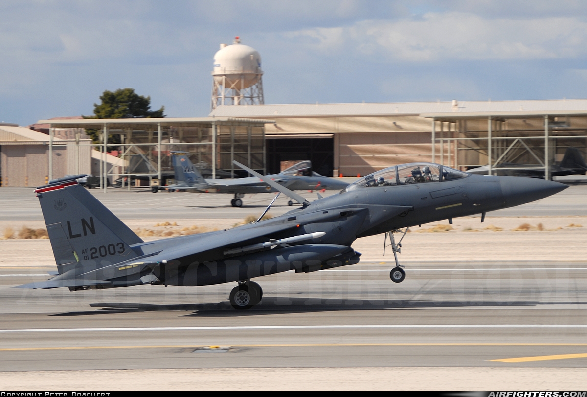 USA - Air Force McDonnell Douglas F-15E Strike Eagle 01-2003 at Las Vegas - Nellis AFB (LSV / KLSV), USA
