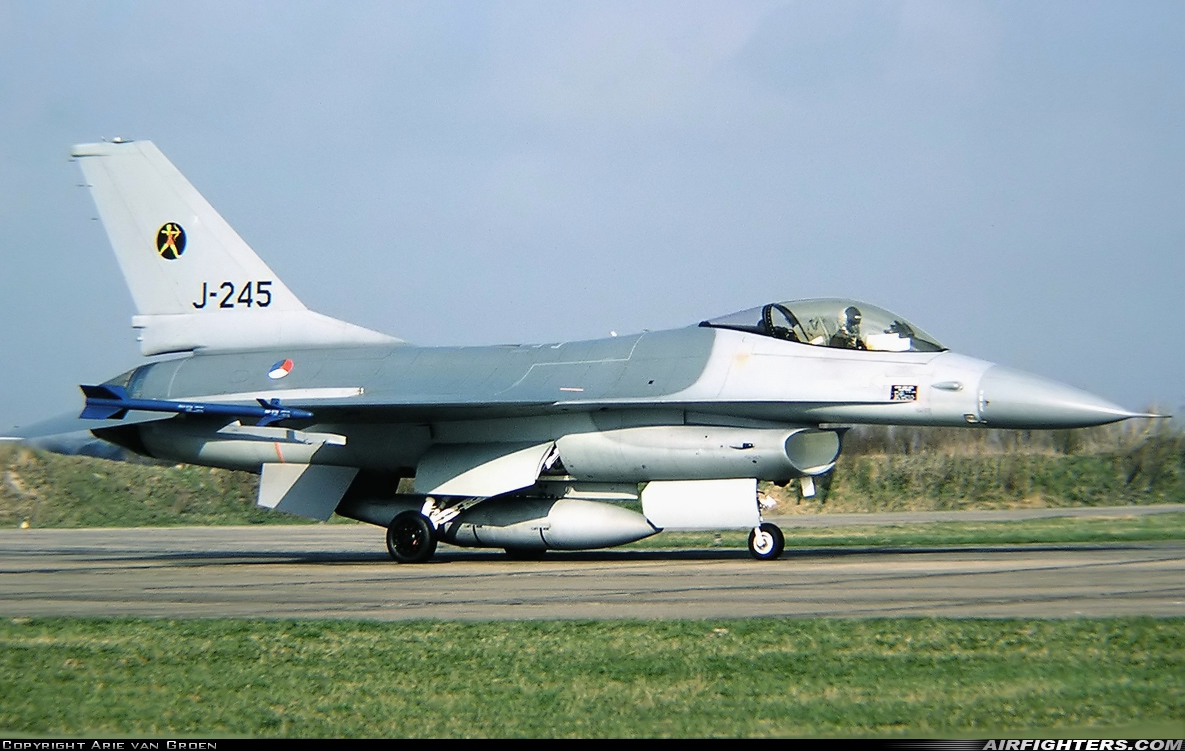 Netherlands - Air Force General Dynamics F-16A Fighting Falcon J-245 at Leeuwarden (LWR / EHLW), Netherlands