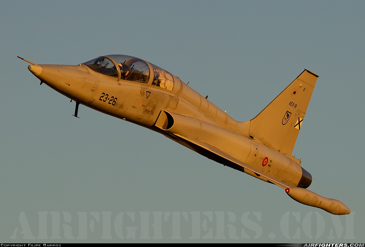 Spain - Air Force Northrop SF-5M Freedom Fighter AE.9-18 at Badajoz - Talavera la Real (BJZ / LEBZ), Spain
