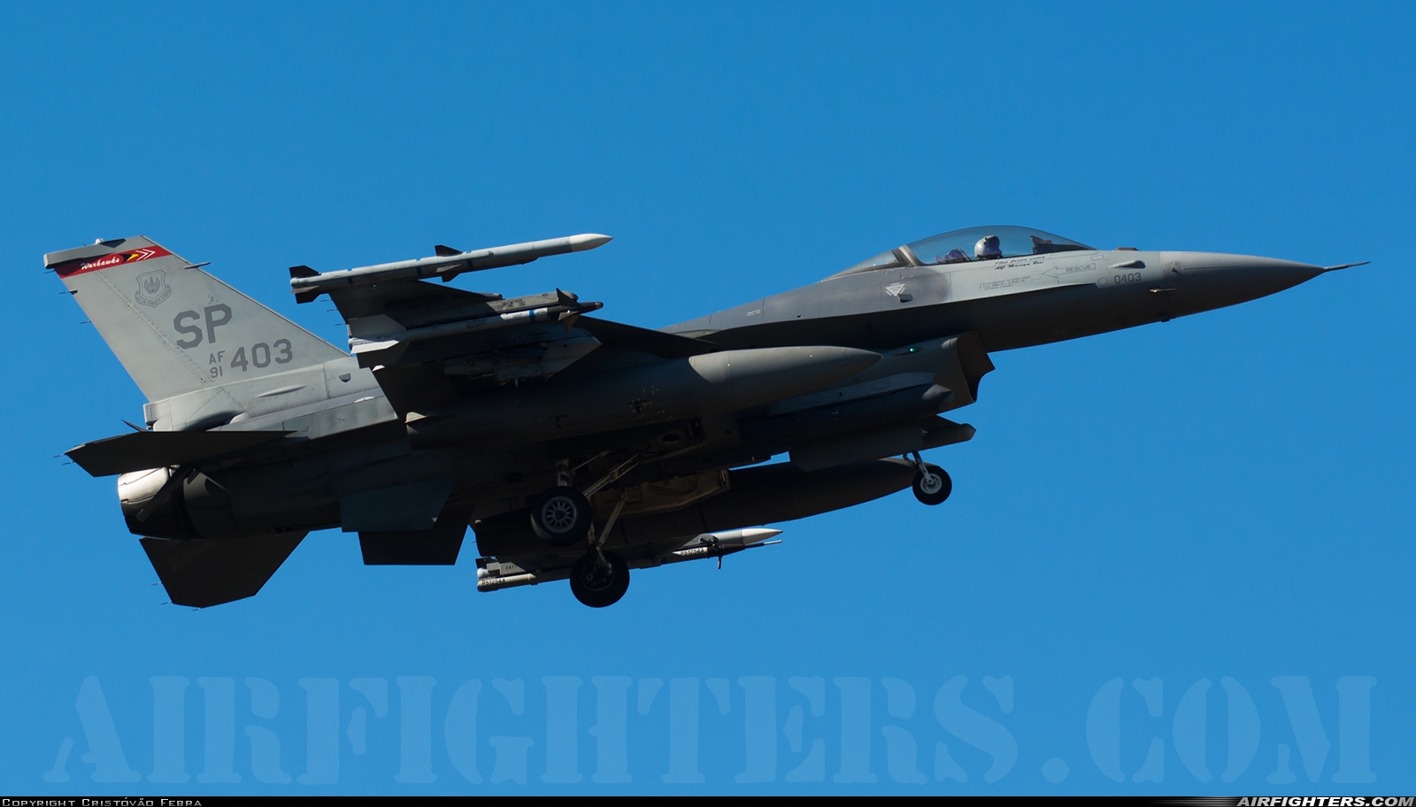 USA - Air Force General Dynamics F-16C Fighting Falcon 91-0403 at Monte Real (BA5) (LPMR), Portugal
