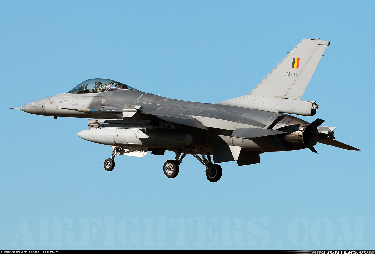 Belgium - Air Force General Dynamics F-16AM Fighting Falcon FA-117 at Kleine Brogel (EBBL), Belgium