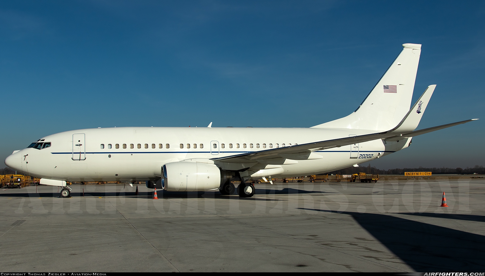 USA - Air Force Boeing C-40B (737-7CP BBJ) 02-0202 at Munich (- Franz Josef Strauss) (MUC / EDDM), Germany