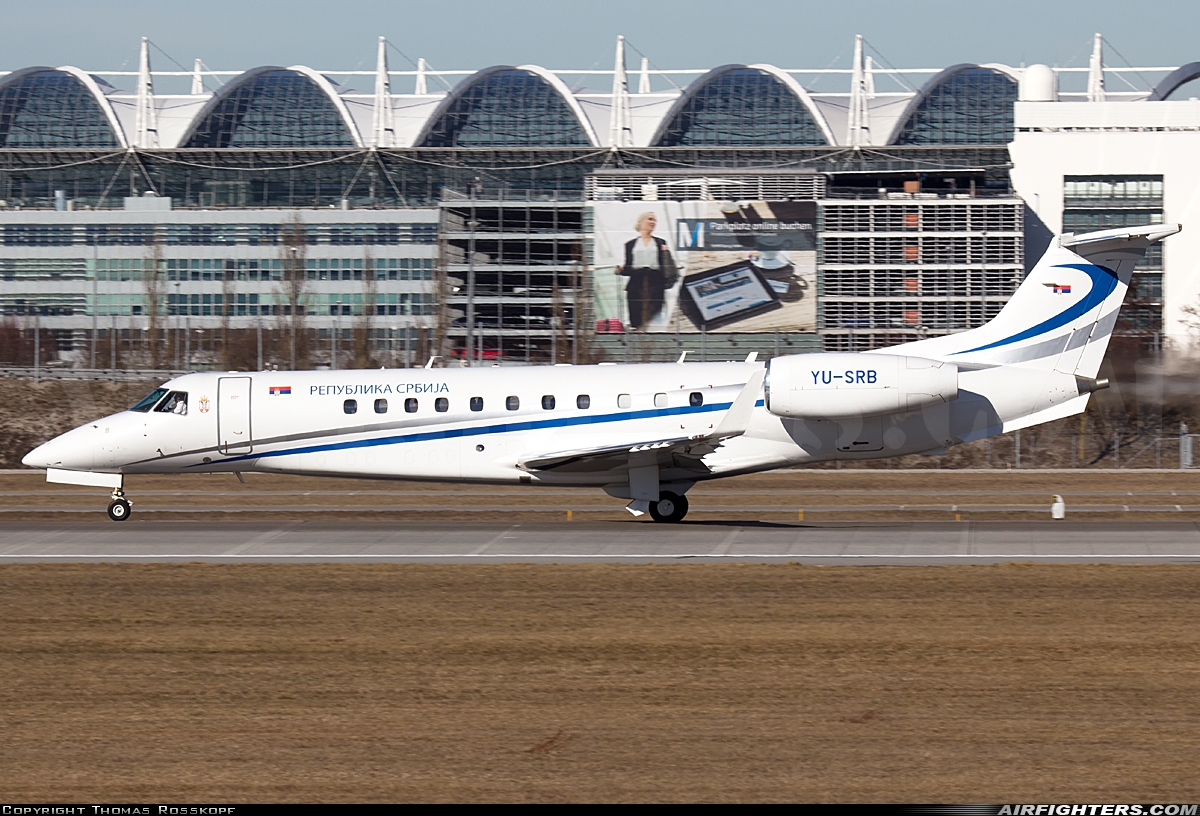 Serbia - Government Embraer EMB-135BJ (ERJ-135) Legacy YU-SRB at Munich (- Franz Josef Strauss) (MUC / EDDM), Germany