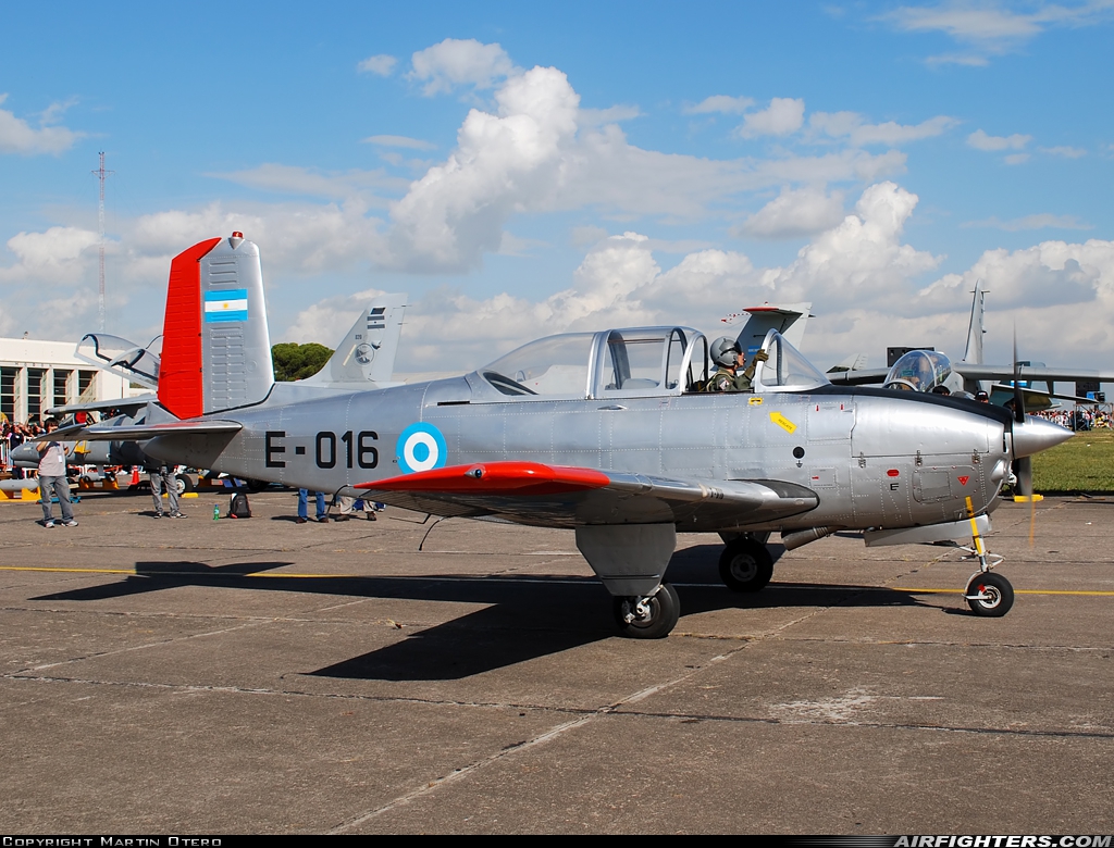 Argentina - Air Force Beech B45 Mentor E-016 at Moron (MOR / SADM), Argentina