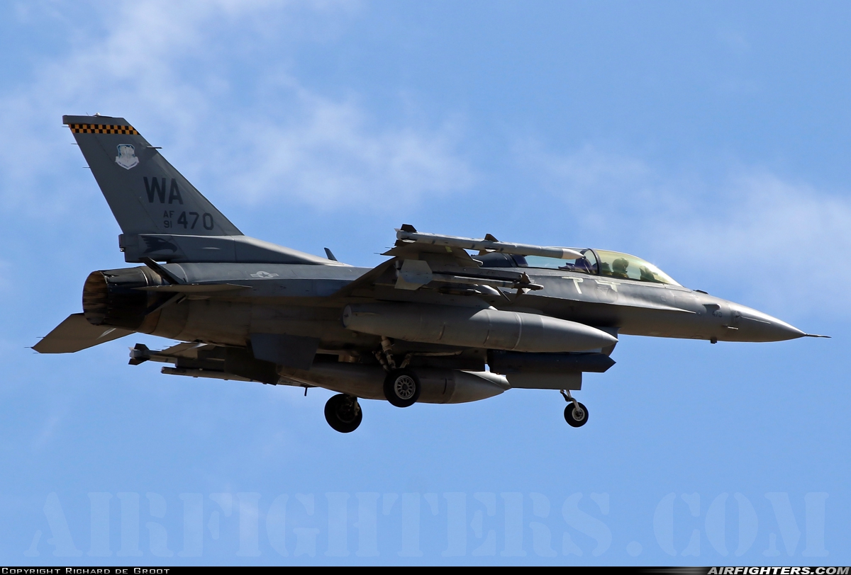 USA - Air Force General Dynamics F-16D Fighting Falcon 91-0470 at Las Vegas - Nellis AFB (LSV / KLSV), USA