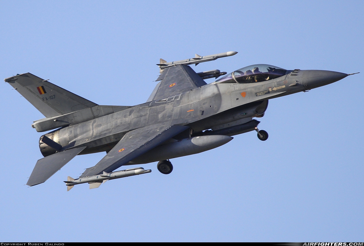 Belgium - Air Force General Dynamics F-16AM Fighting Falcon FA-107 at Albacete (- Los Llanos) (LEAB), Spain