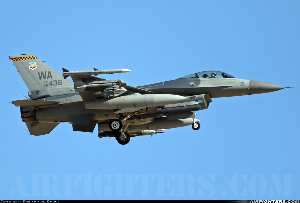 USA - Air Force General Dynamics F-16C Fighting Falcon 88-0436 at Las Vegas - Nellis AFB (LSV / KLSV), USA