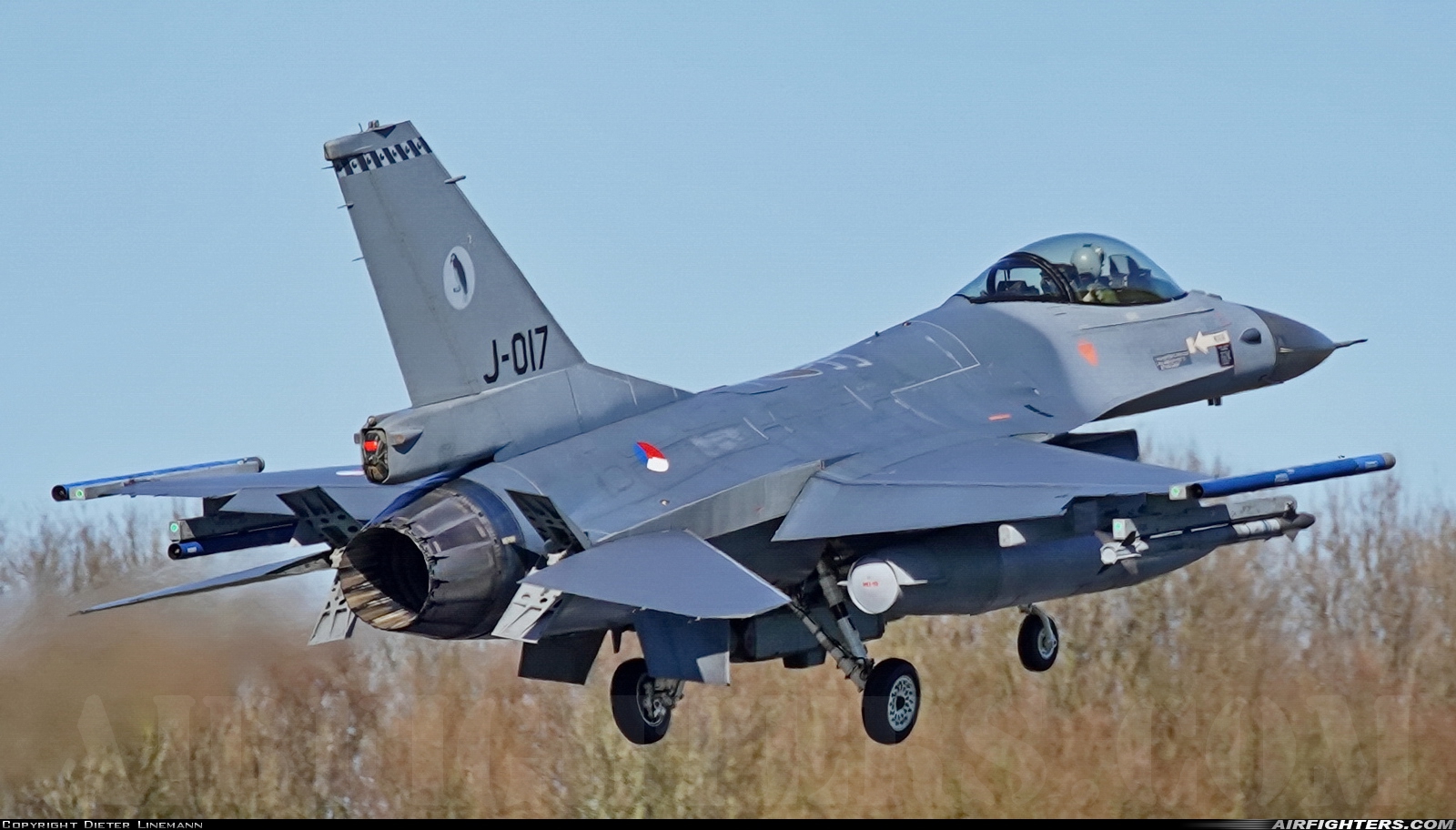Netherlands - Air Force General Dynamics F-16AM Fighting Falcon J-017 at Leeuwarden (LWR / EHLW), Netherlands