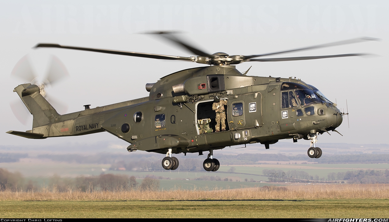 UK - Navy AgustaWestland Merlin HC3 (Mk411) ZJ132 at Off-Airport - Salisbury Plain, UK