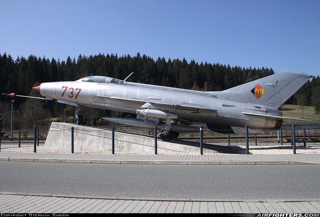 East Germany - Air Force Mikoyan-Gurevich MiG-21F-13 737 at Off-Airport - Morgenrothe-Rautenkranz, Germany