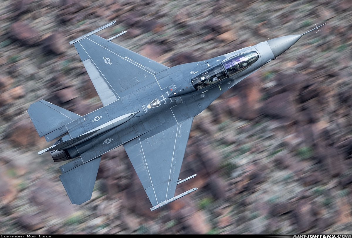 USA - Air Force General Dynamics F-16D Fighting Falcon 87-0377 at Off-Airport - Rainbow Canyon area, USA
